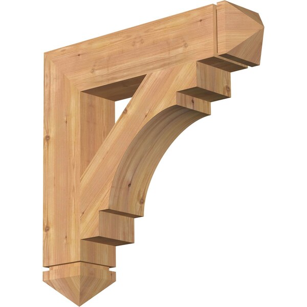 Ekena Millwork Merced Arts & Crafts Smooth Bracket, Western Red Cedar, 5 1/2"W x 28"D x 28"H BKT06X28X28MRC03SWR - main